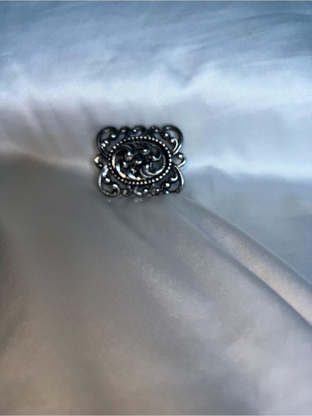 Elegant Filigree Sterling Silver Statement Brooch- Women Jewelry
